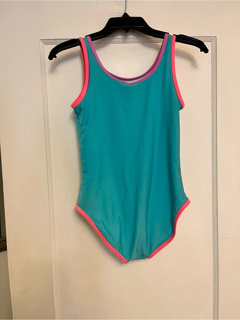 Cat & Jack Girls Teal One-Piece Swimsuit with Pink Trim